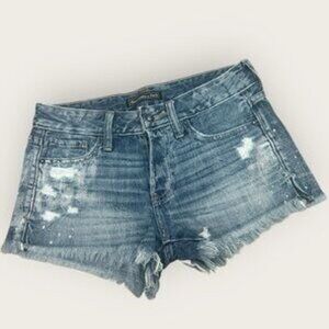 Distressed Light Blue Denim Cut Off Y2K Shorts